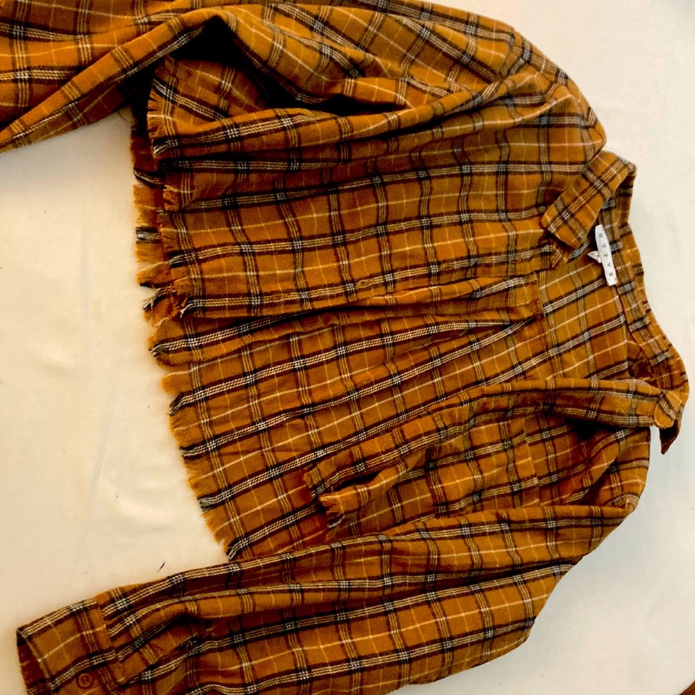 Orange and black flannel (cropped) very great condition (new) size: Small